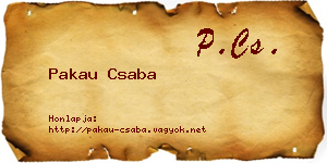 Pakau Csaba névjegykártya